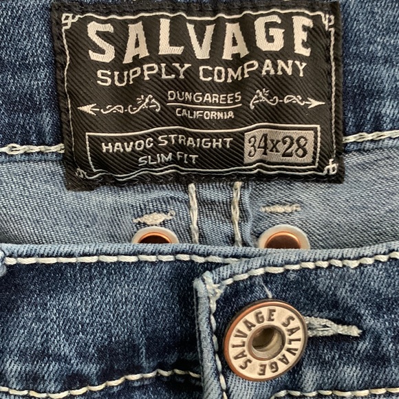 NEW SALVAGE HAVOC STRAIGHT SLIM FIT SIZE:34x28 - Picture 3 of 6